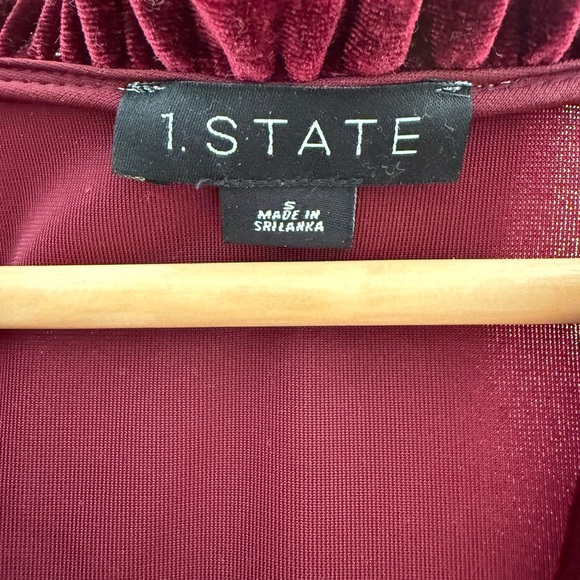 1. State Women's Deep Red Long Sleeve Dress - Picture 3 of 3